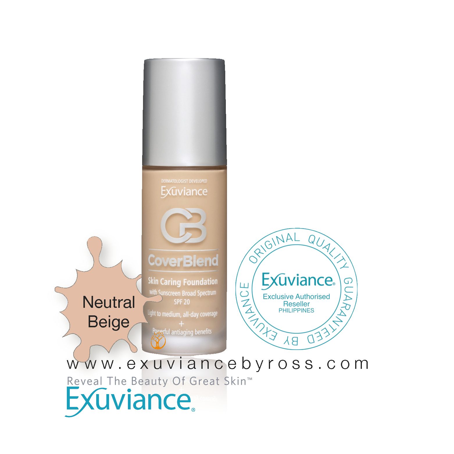 Exuviance CoverBlend Skin Caring Foundation SPF 20 30mL – Neutral